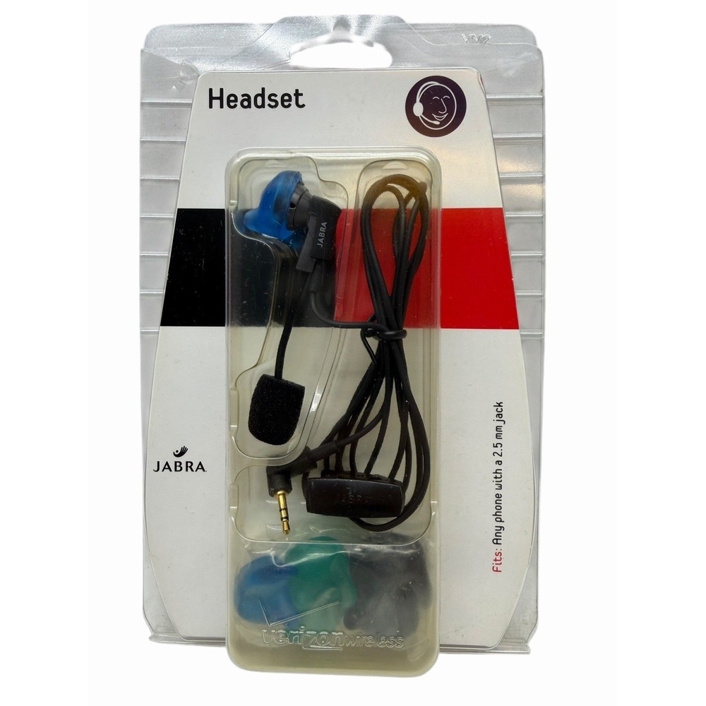 JABRA Ear Boom Earpiece / Mic Headset for‎ Phones with 2.5mm Jack Earbuds NEW
